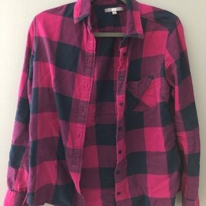 Uniqlo cotton buffalo plaid button up